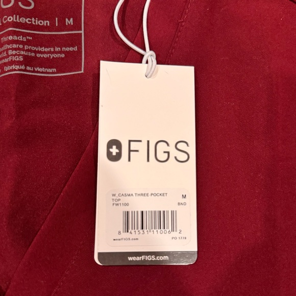 Figs Casma Burgundy Shirt Medium - Picture 3 of 4